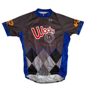PRIMAL Short Sleeve Full Zip Cycling Jersey Shirt Gray Blue Medium